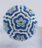 Beaded Flower Balls - 1 : Blue & Gold