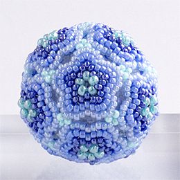 Beaded Flower Balls - 1 : Blue & Purple