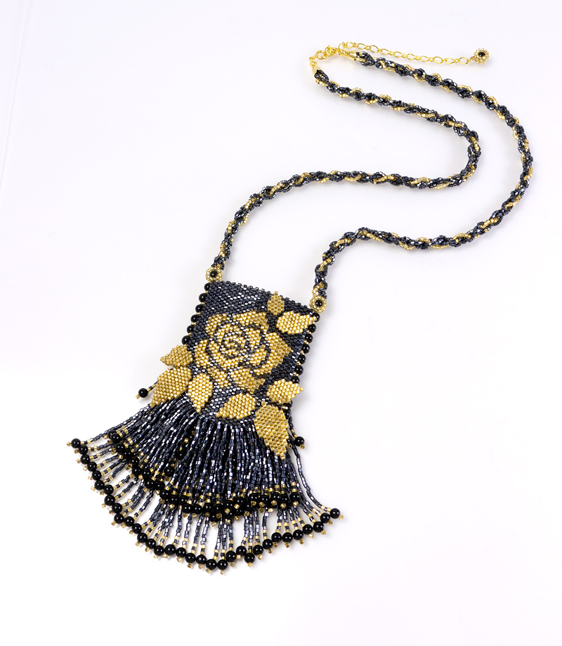 front side of Gold Rose Amulet Bag