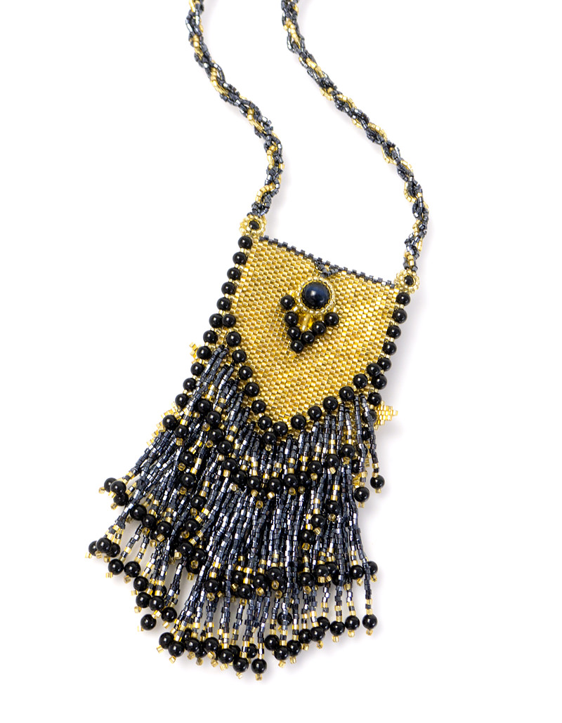 Gold Rose Amulet Bag | Sweet Pea Beadwork