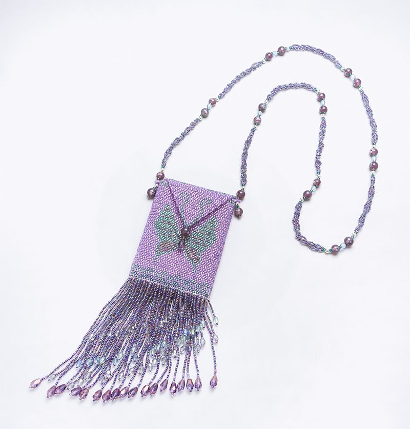 Butterfly amulet bag (purple)