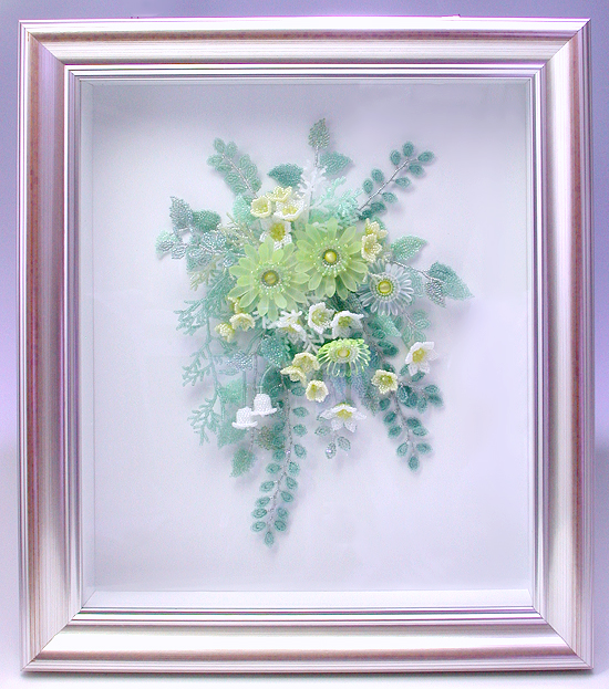 Framed Beaded Yellow Marguerite Corsage