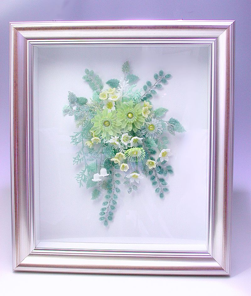 Framed Beaded Yellow Marguerite Corsage