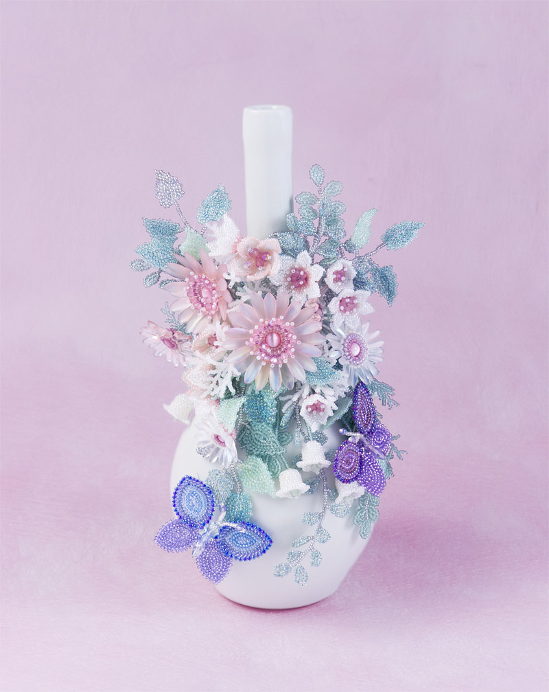 Marguerite Corsage decorating a vase