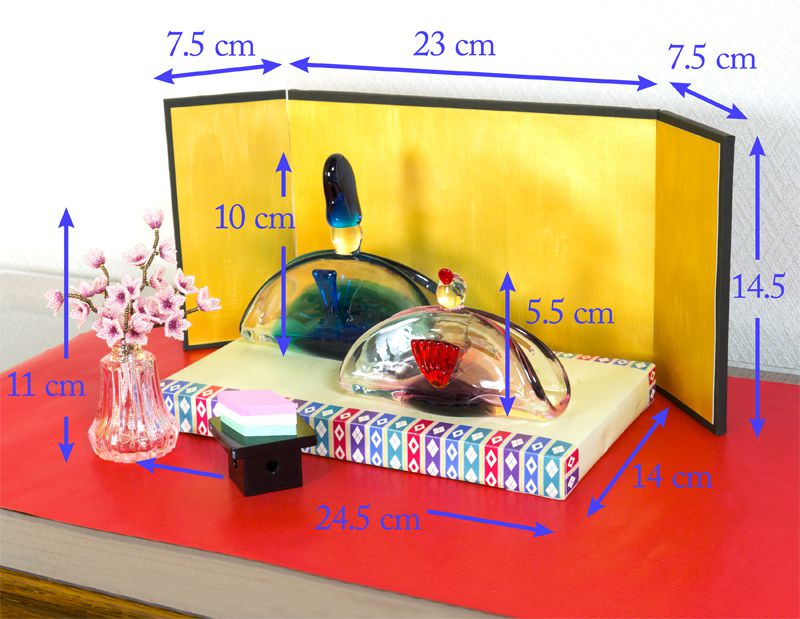 ひな飾りのサイズ表示
