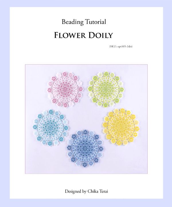 PDF Beading tutorial, small flower doily pattern, bead weaving instructions, netting, ept105-3