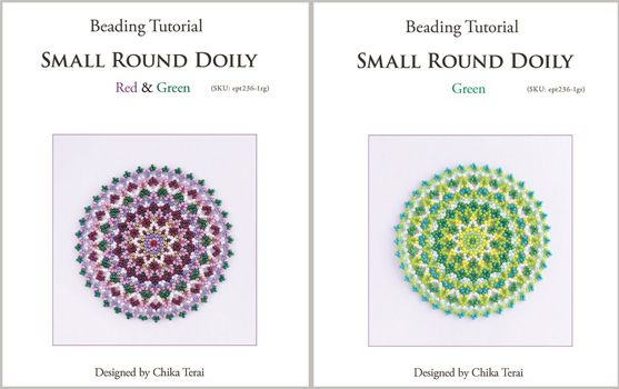 PDF beading tutorial of small round doily, bead weaving pattern, ept236-1do