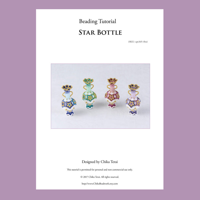 PDF Beading pattern, beaded star bottle, ept365-1