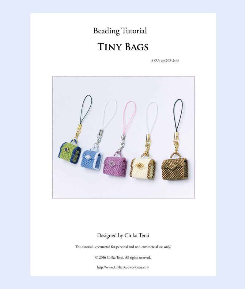 PDF beading tutorial of beaded tiny bags, ept203-2