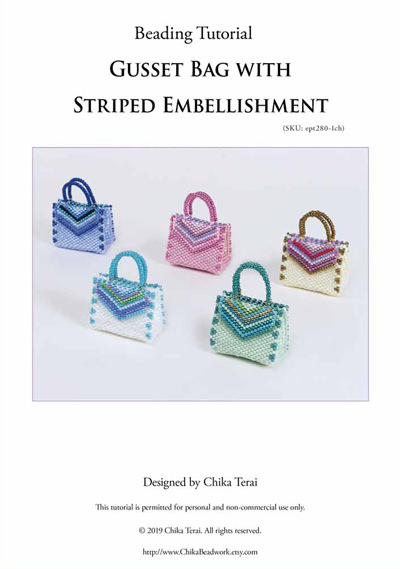 PDF beading tutorial for Gusset Bag with Striped Embellishment, ept280-1