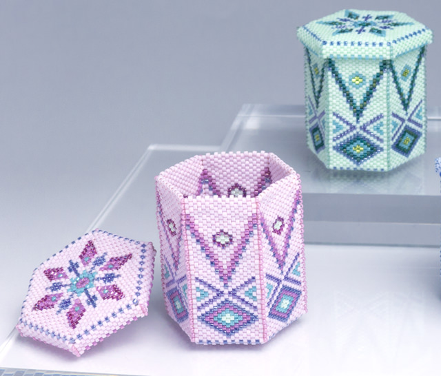 Detail of beaded hexagon box