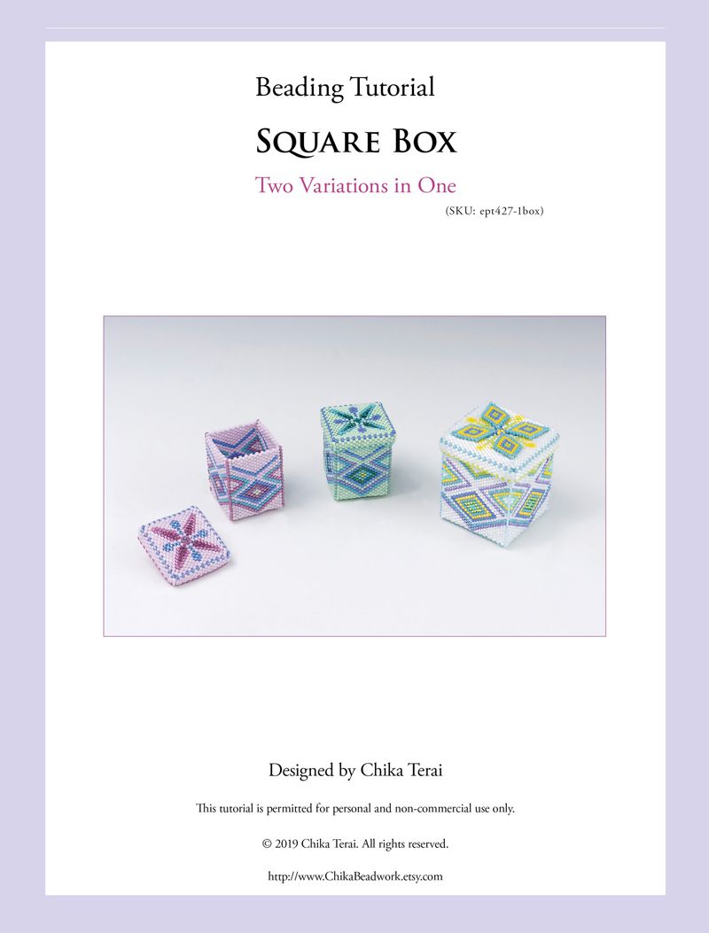 PDF Beading pattern for beaded square boxes, ept427-1