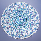 Blue beaded doily like a Turkish plate）