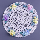 Tiny Flower Corsage Beaded Doily