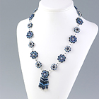 Flower Pattern Necklace: Blue Iris