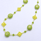 Puffy Circle and Square Necklace