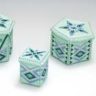 Mint green beaded boxes