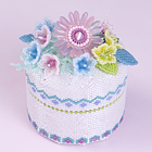 Beaded flower decorative trinket box