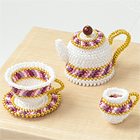 Miniature Stripe Tea Set