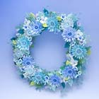 Beaded Blue Flower Wreath