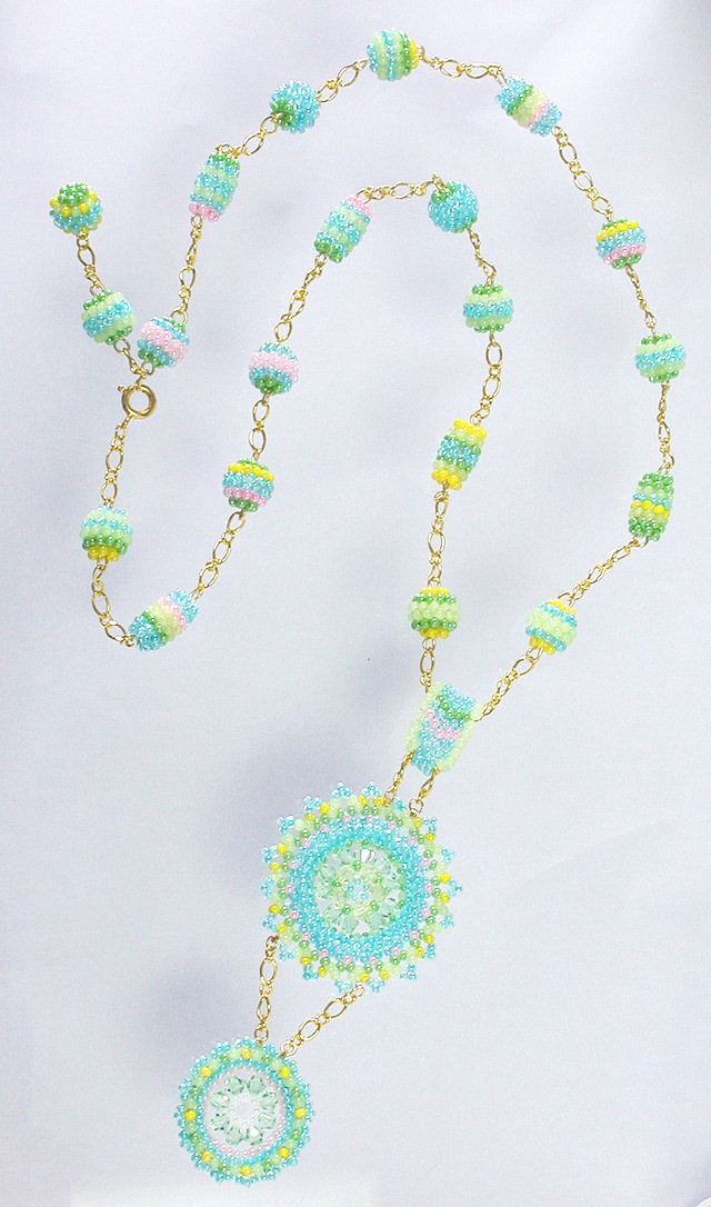 Whole of Pastel Flower Necklace