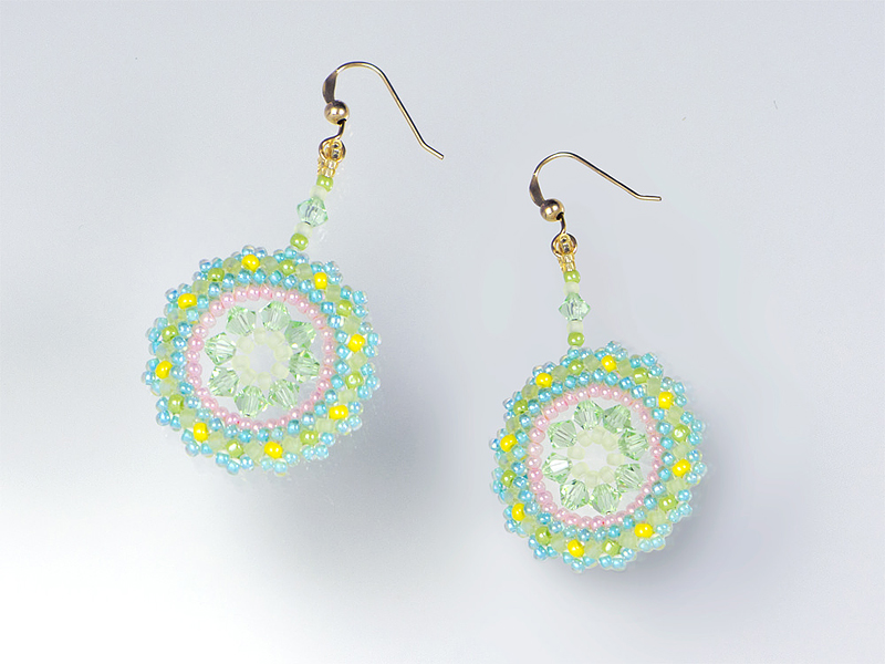 Matching earrings of Pastel Flower Necklace