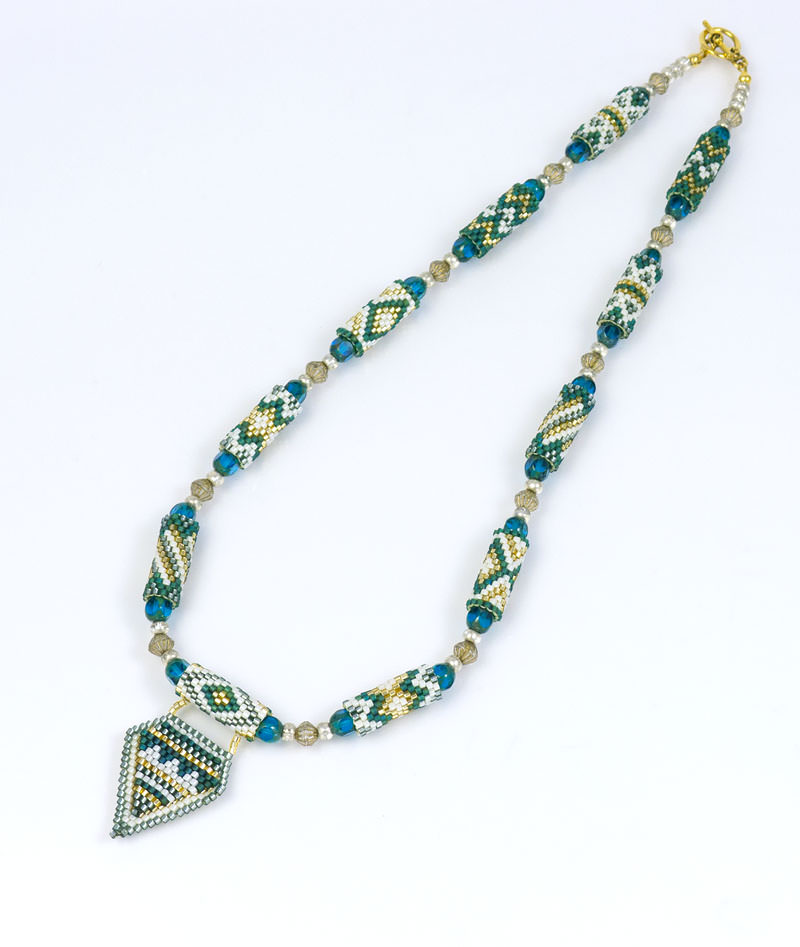 Detail of Ethnic Necklace Green