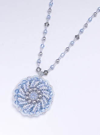 Radial Stripes Pendant: Blue Grey
