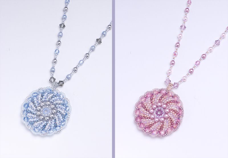 Radial Stripes Pendant: Blue Grey and Pink