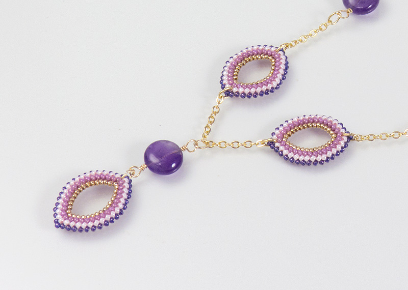 Detail of Amethyst Marquise Necklace