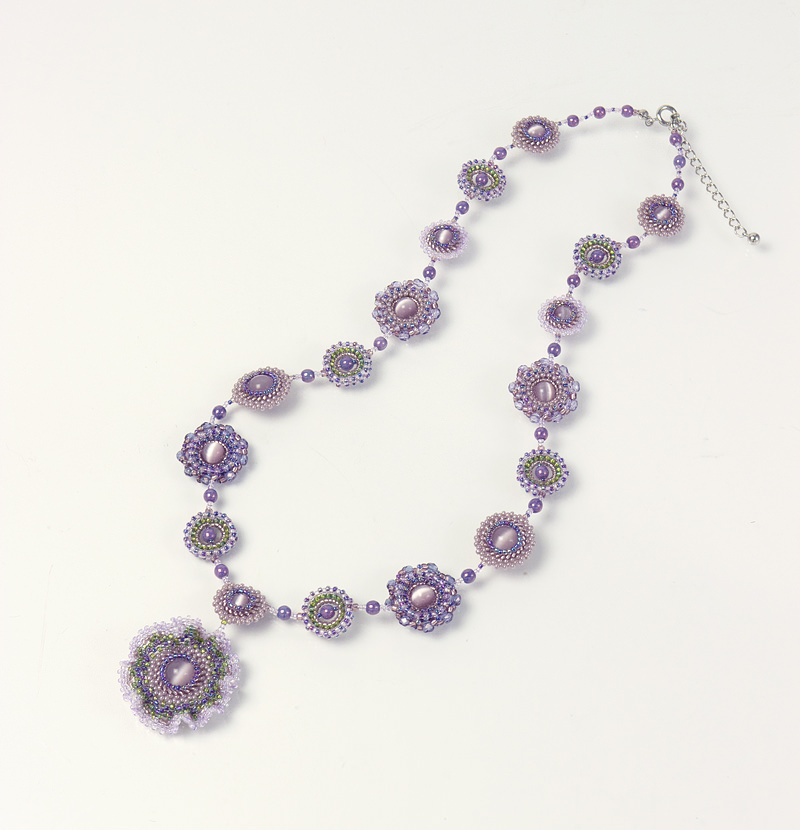 Frilly Flowers Necklace: Amethyst