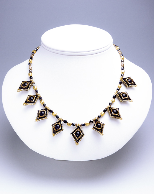 Rhombic Necklace: Gold &Black