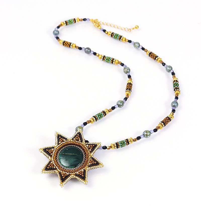 Necklace Sun - 1: green