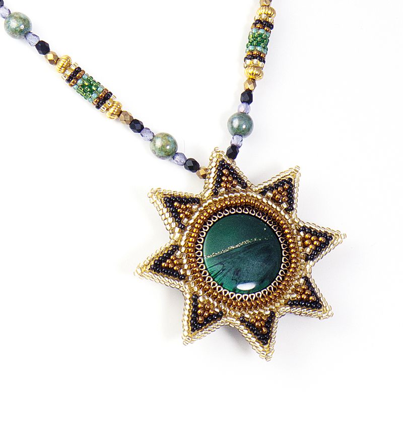 Detail of Green Sun Necklace