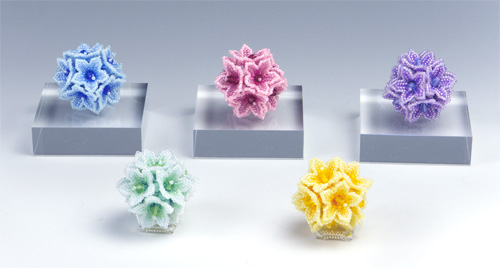 Flower Balls on an acrylic cube