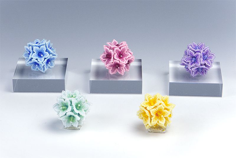 Flower Balls on an acrylic cube