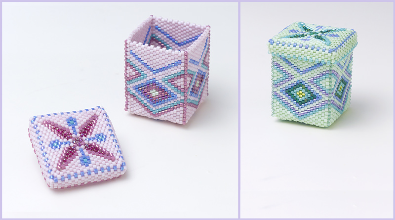 Small Square Beaded Boxes