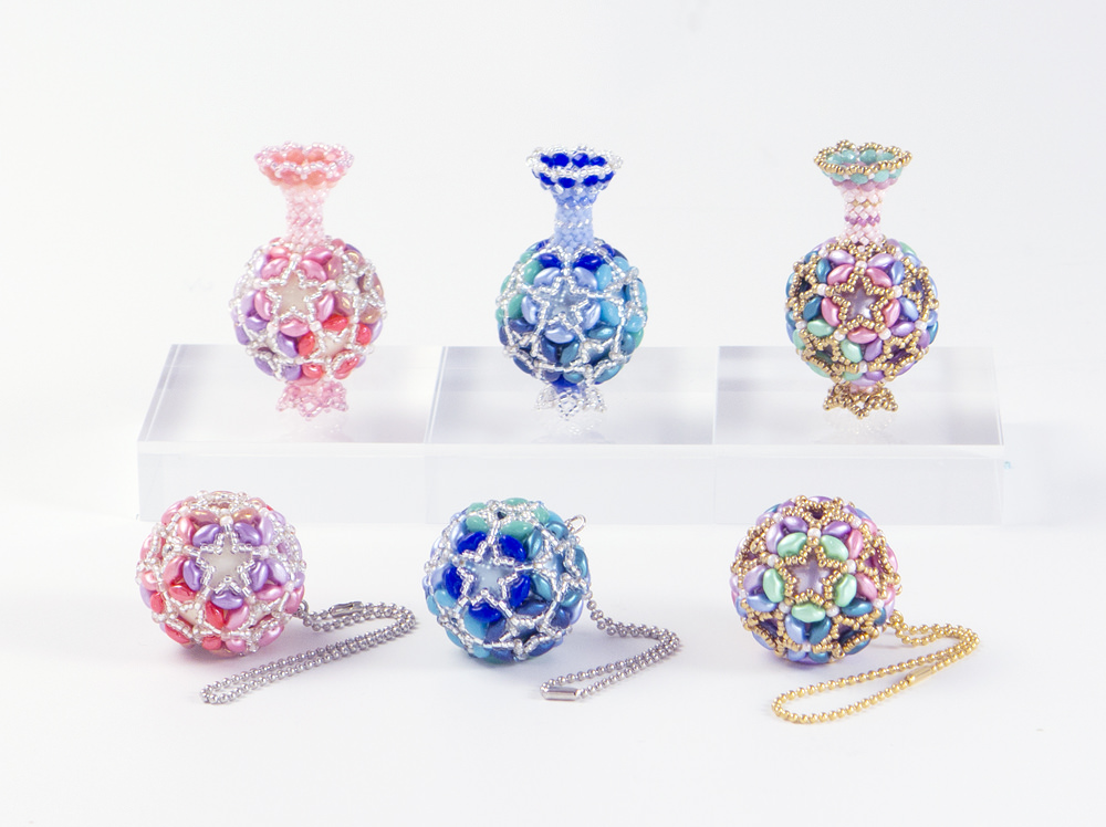 Star Flower Decorative Vase and Ball: Pink, Blue, and Pastel Color