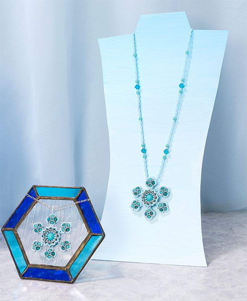 Turquoise Snowflake Necklace and Pendant