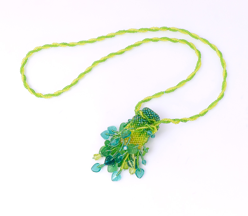 Beaded Verdure Pendant Necklace