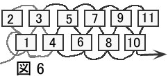 平面のペヨーテステッチでの基礎の図６