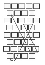 ブリックステッチの糸始末の図