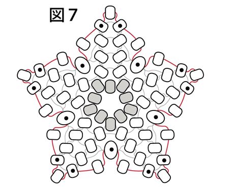 ビーズの小花・作り方図７