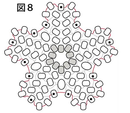 ビーズの小花・作り方図８