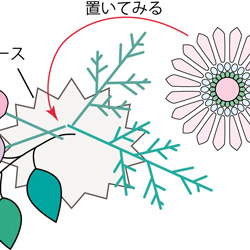 コサージュの組み立て