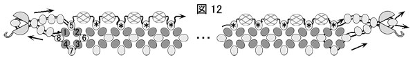 図12．ダイヤモンドチェインステッチのネックレスの作り方